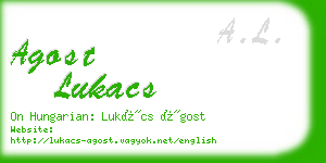 agost lukacs business card